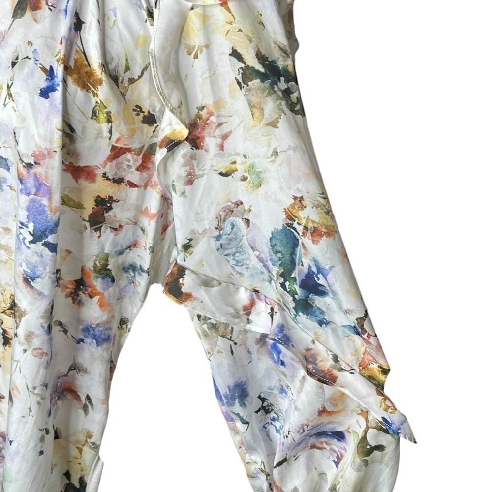Anthropologie Dolan Floral Long Ruffle Sleeve Blouse Size Medium - Picture 6 of 15
